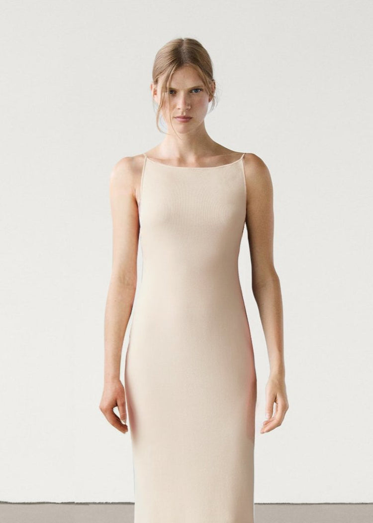 Backless Knitted Midi Dress