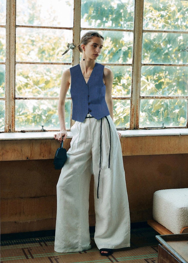 Handmade Flax Linen Waistcoat