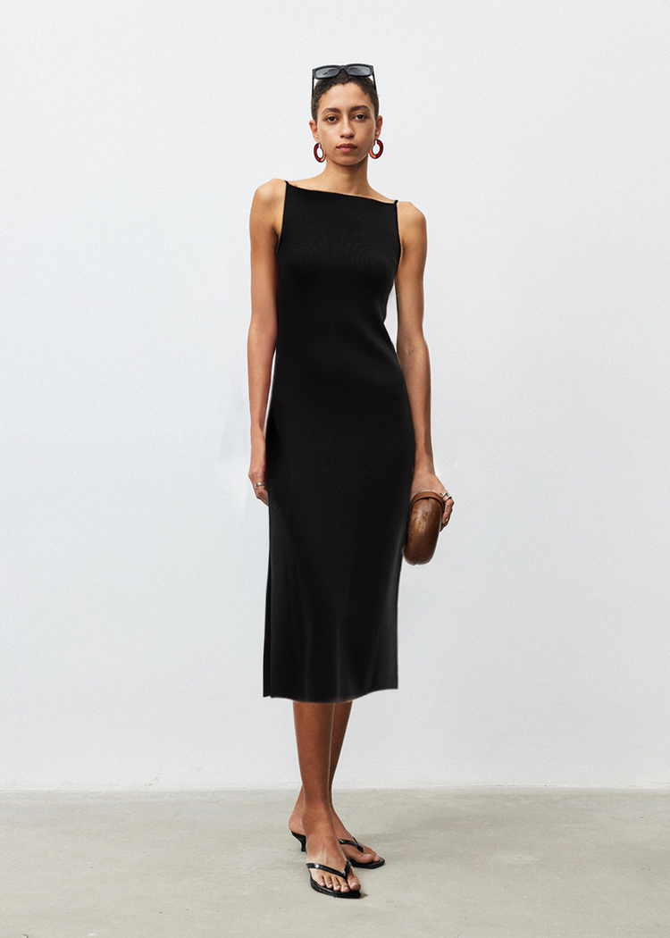 Backless Knitted Midi Dress