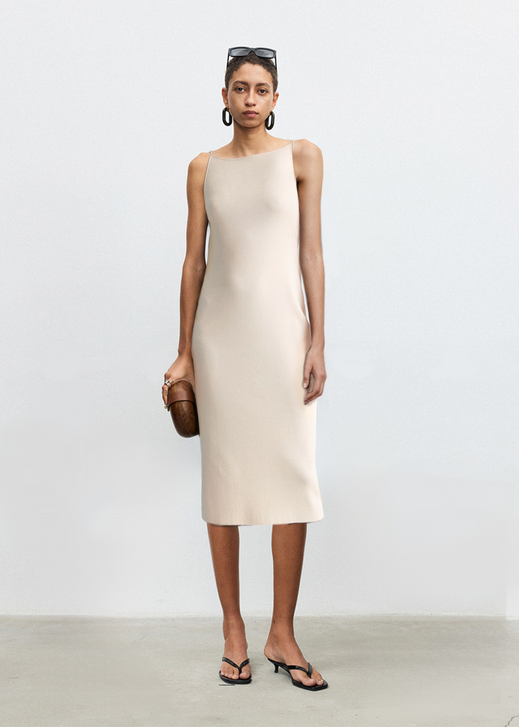 Backless Knitted Midi Dress