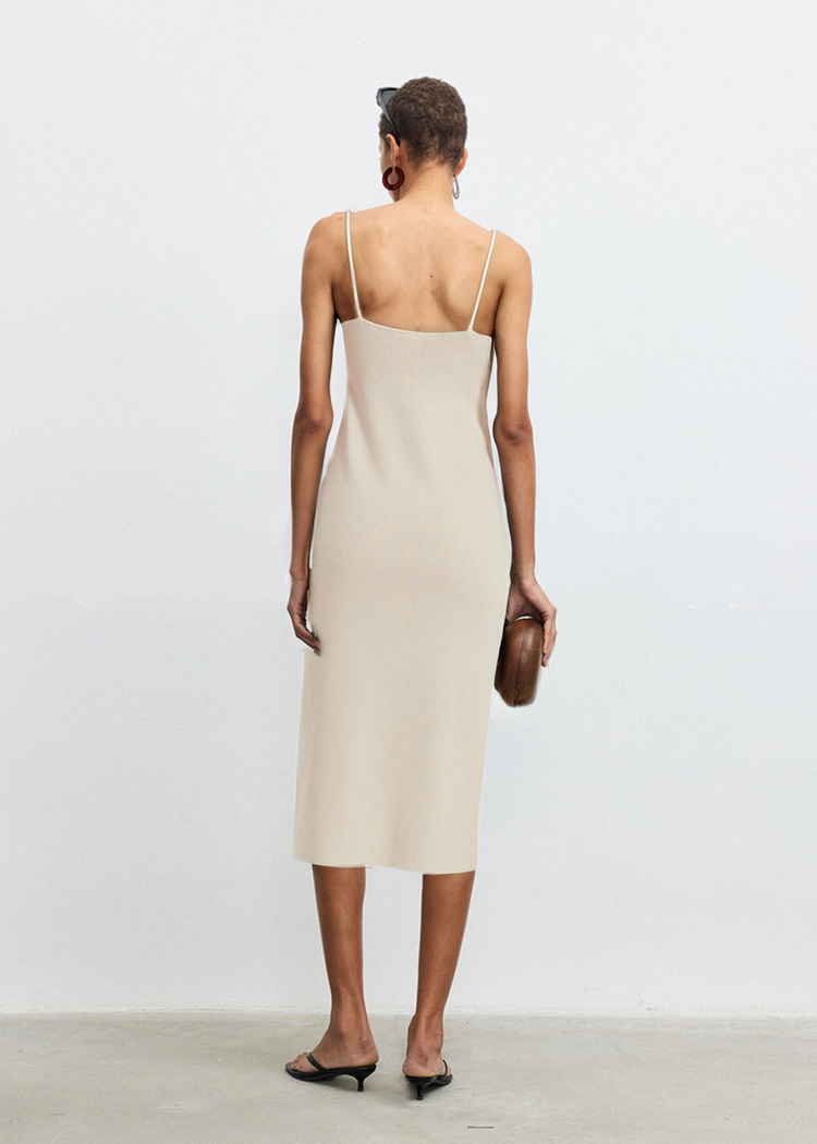 Backless Knitted Midi Dress