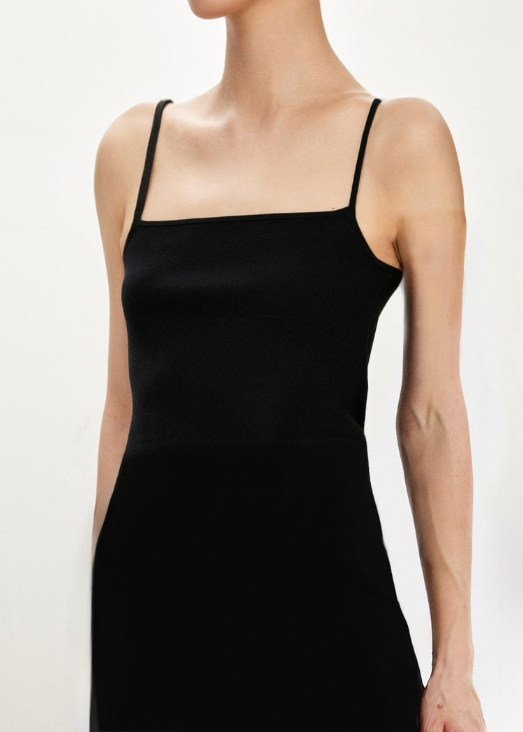 The Knitted Slip Dress in Black