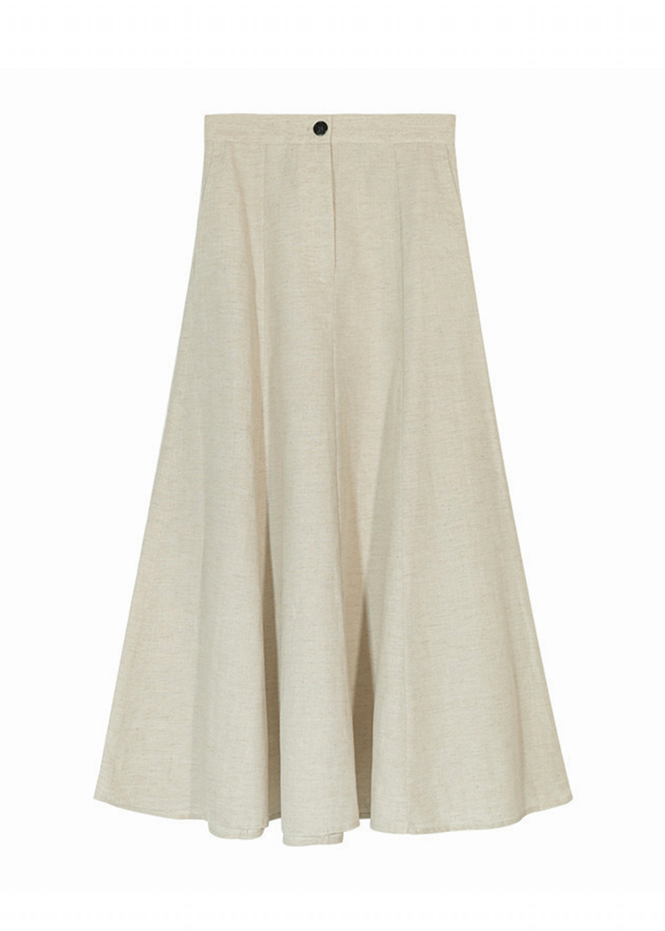 Linen Blend A-line Maxi Skirt