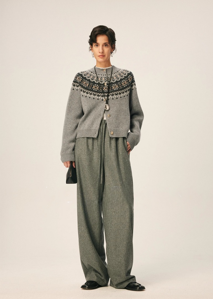 Jacquard Knit Cardigan