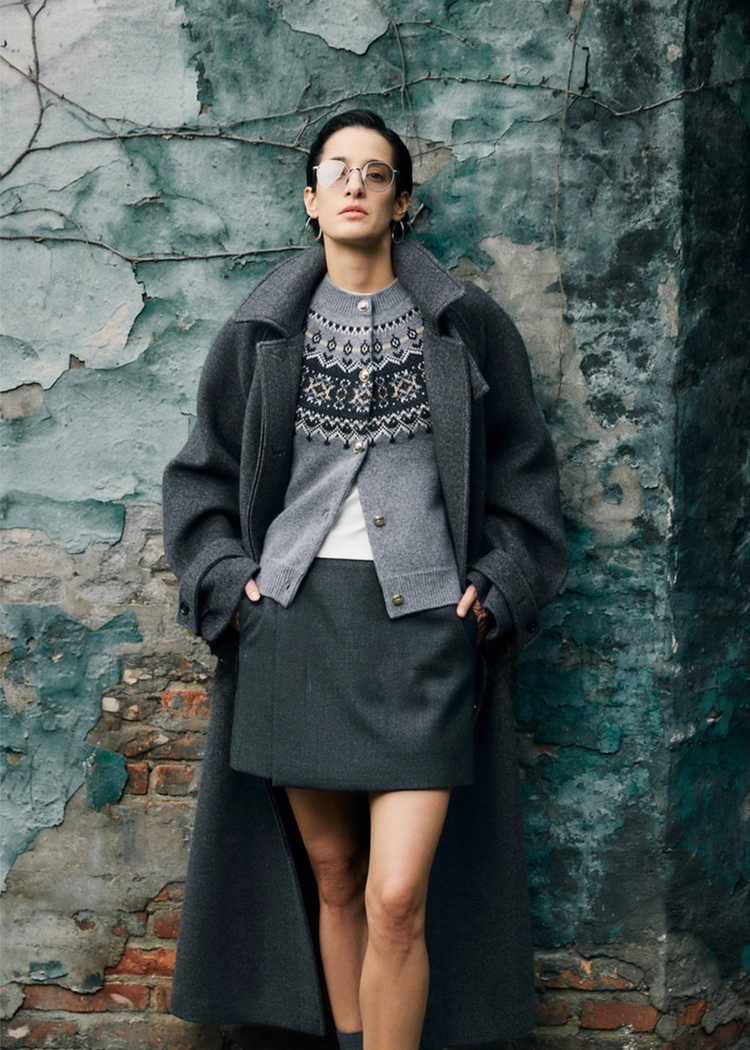 Jacquard Knit Cardigan