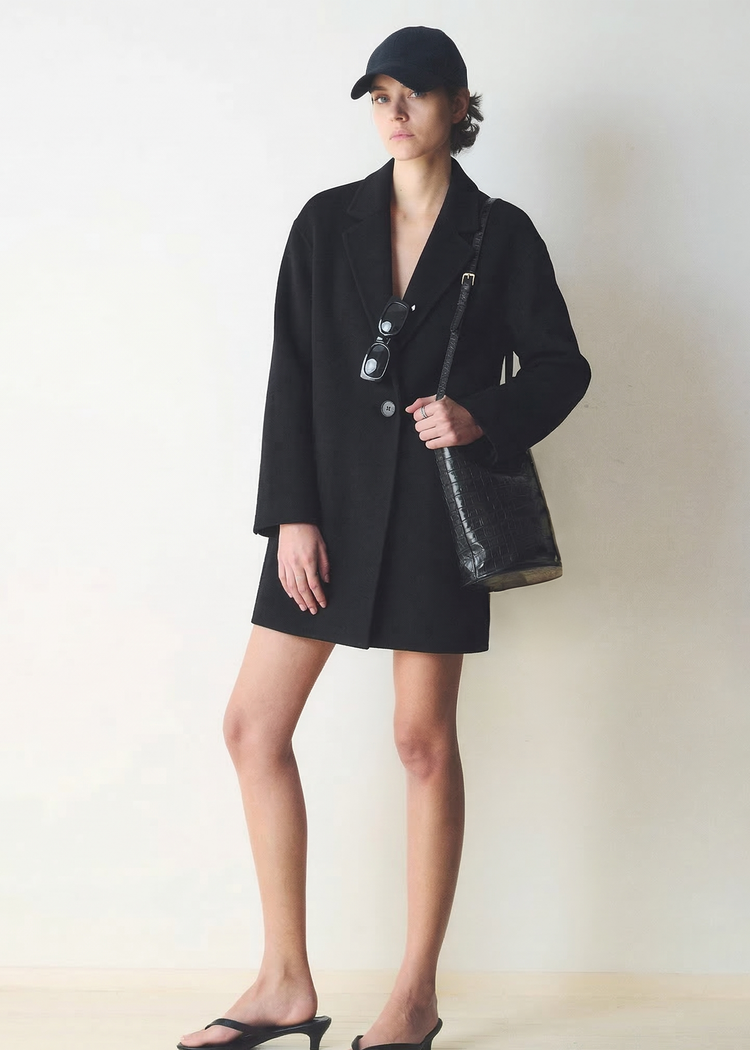 Light-Weight Wool Coat with Classic Notch Lapels