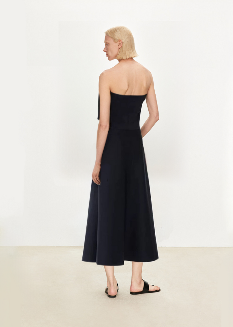 Ruffled A-line Midi Dress