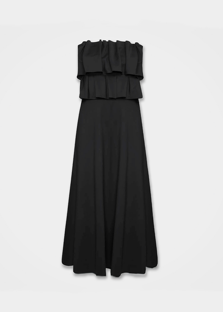 Ruffled A-line Midi Dress