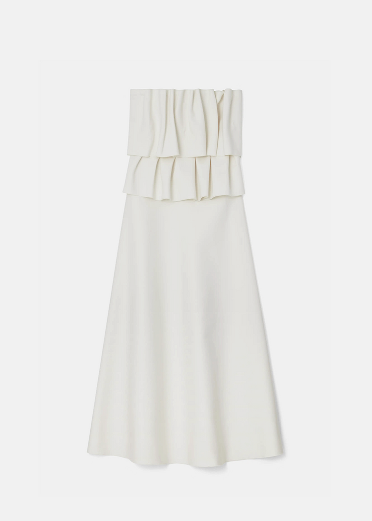 Ruffled A-line Midi Dress