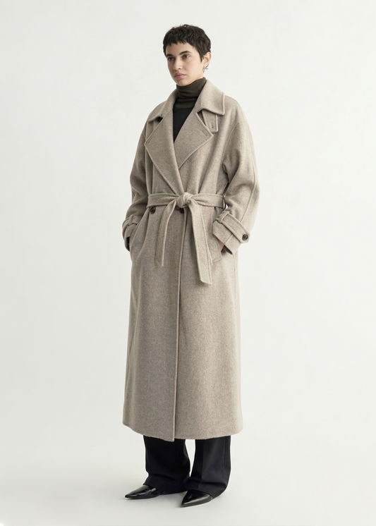 Wool Cashmere Double-Breasted Trench Coat