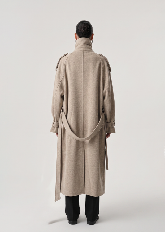 Wool Cashmere Double-Breasted Trench Coat