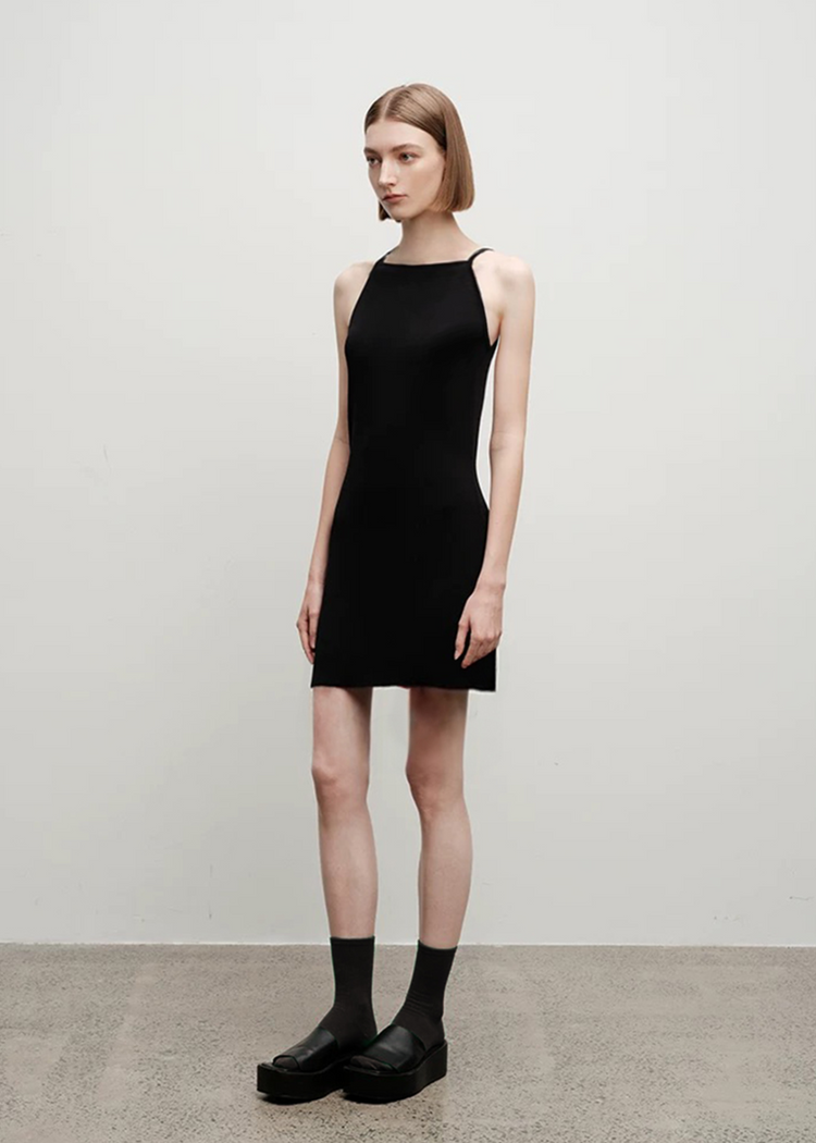 Knitted Black Mini Dress