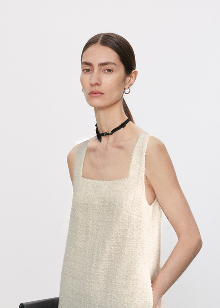 The Classic Tweed Dress with Fringe