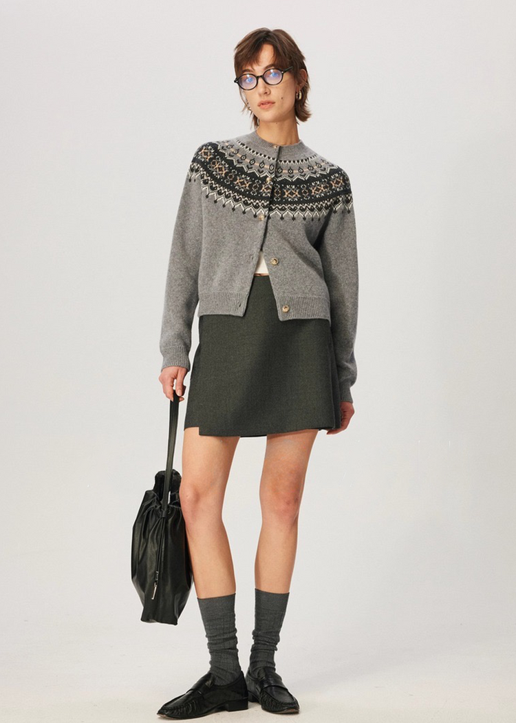 Jacquard Knit Cardigan