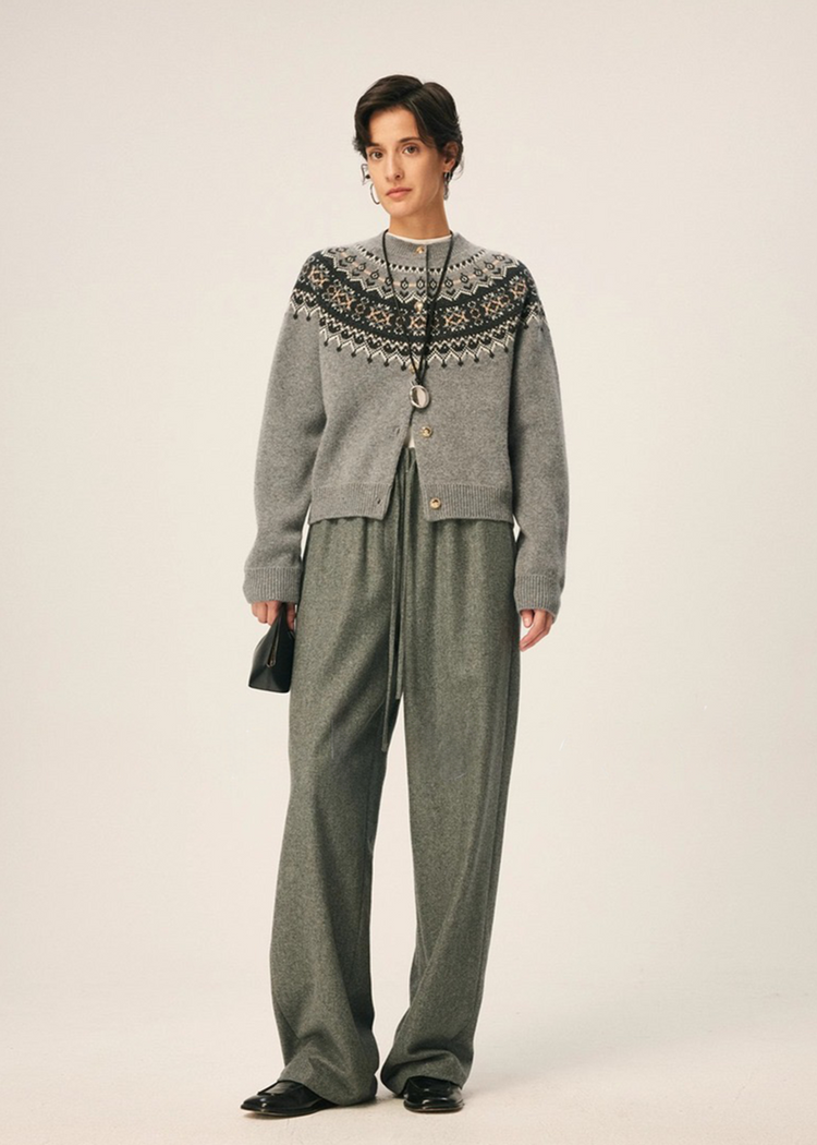 Jacquard Knit Cardigan