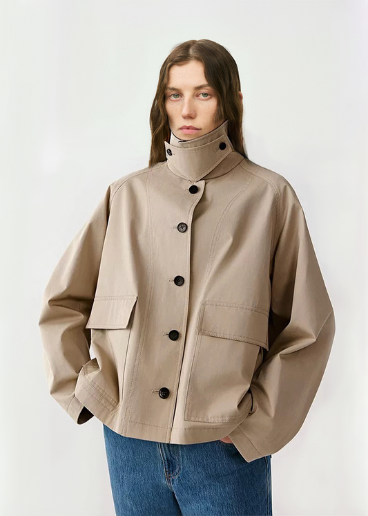 The Cropped Cotton-Twill Jacket