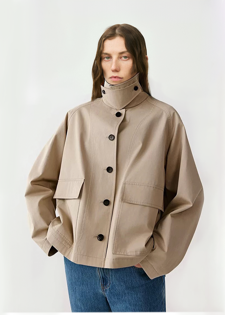 The Cropped Cotton-Twill Jacket