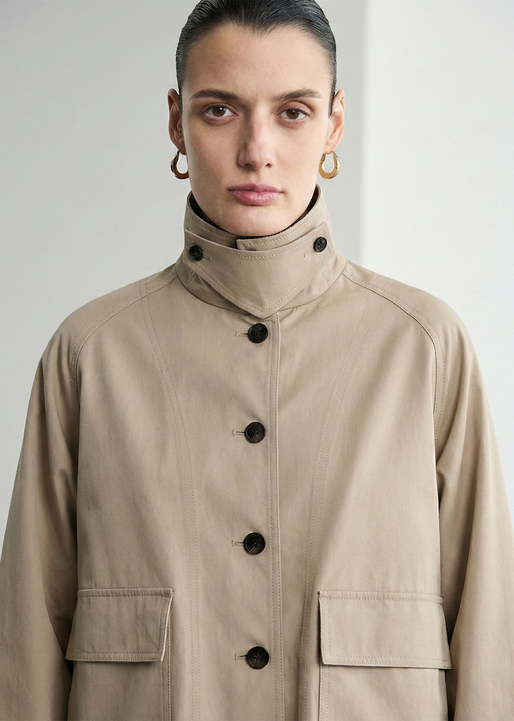 The Cropped Cotton-Twill Jacket