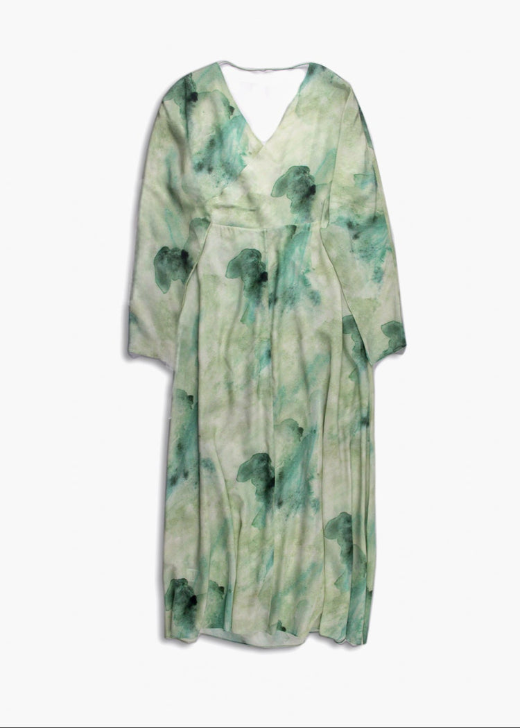 Watercolour Silk Midi Dress