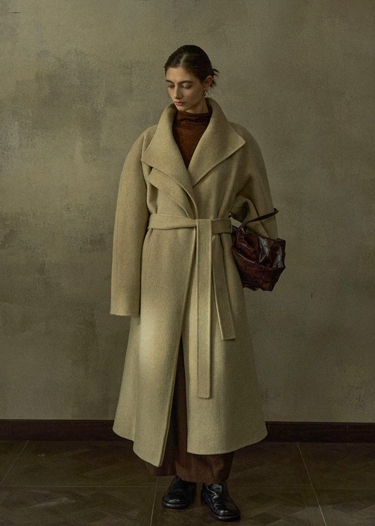 Belted Wool Cashmere Blend Coat