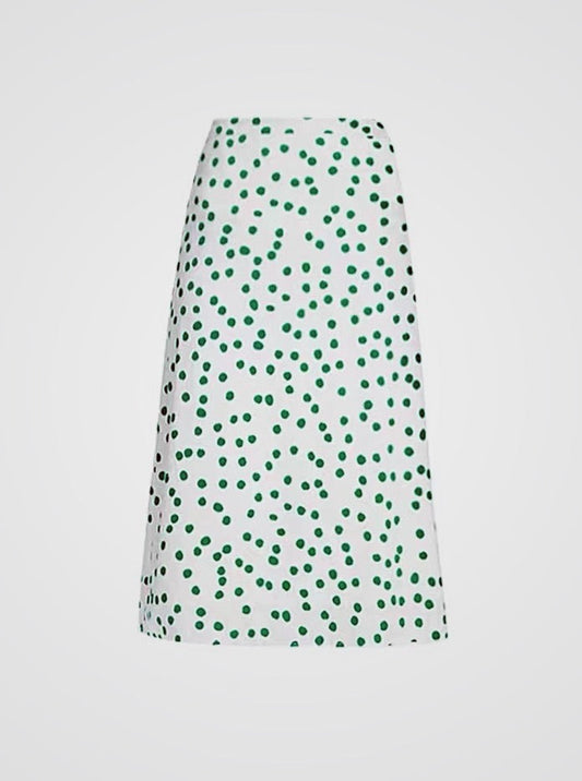 Polka Dot A-Line Midi Skirt
