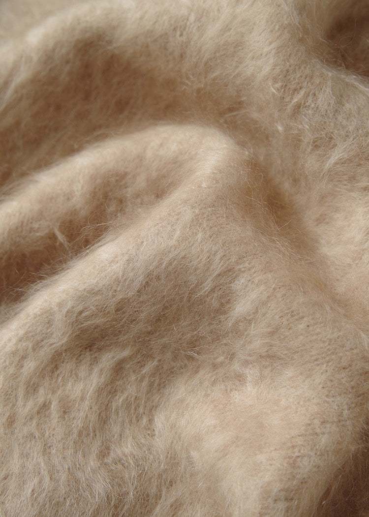 Brushed Cashmere Cardigan - Camel