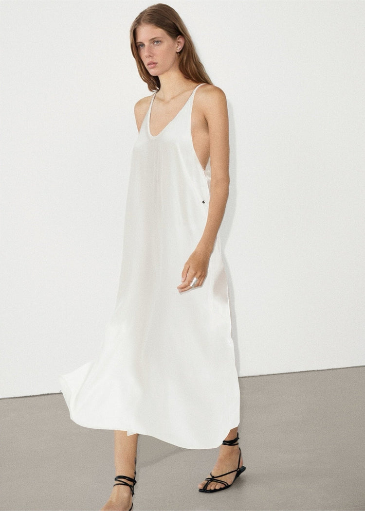 The Cupro Low Back Midi Dress