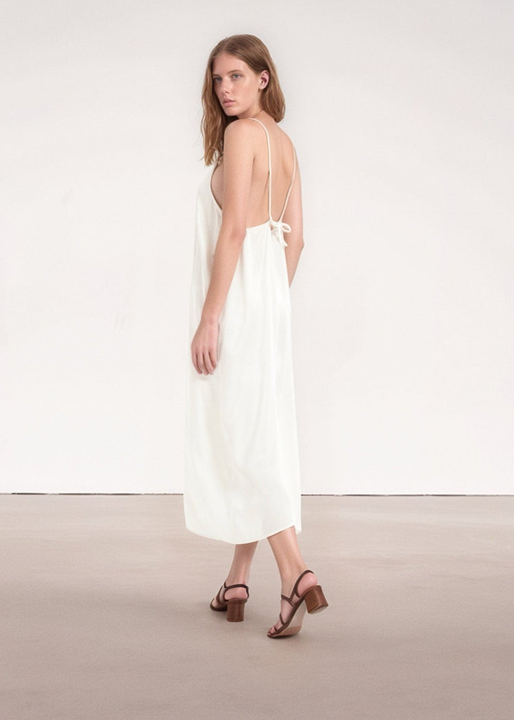 The Cupro Low Back Midi Dress