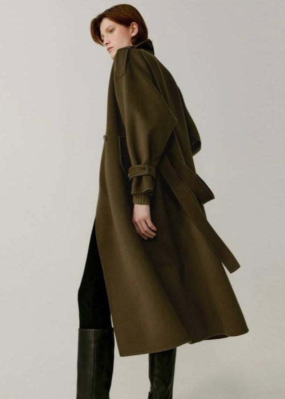 Wool Cashmere Double-Breasted Trench Coat