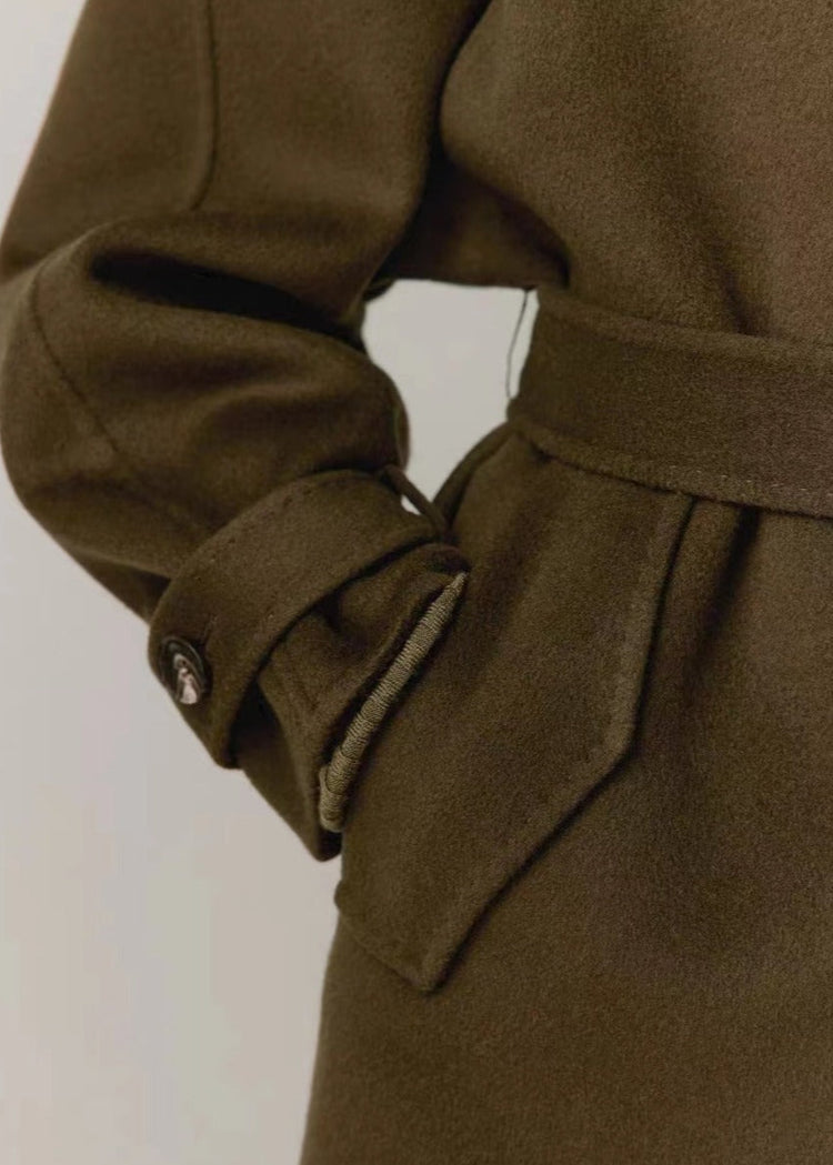 Wool Cashmere Double-Breasted Trench Coat