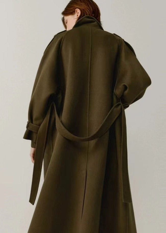 Wool Cashmere Double-Breasted Trench Coat