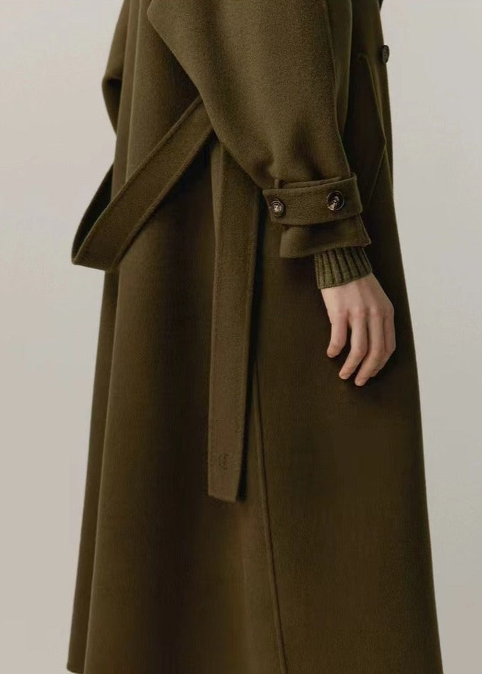 Wool Cashmere Double-Breasted Trench Coat