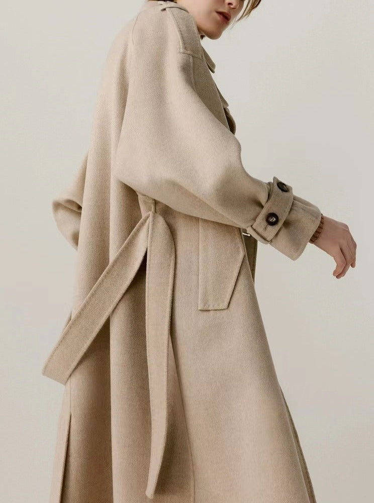 Wool Cashmere Double-Breasted Trench Coat