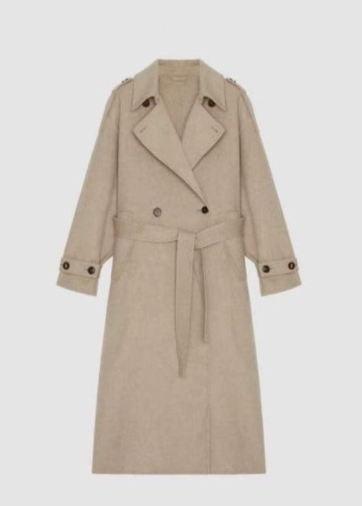 Wool Cashmere Double-Breasted Trench Coat