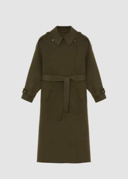 Wool Cashmere Double-Breasted Trench Coat