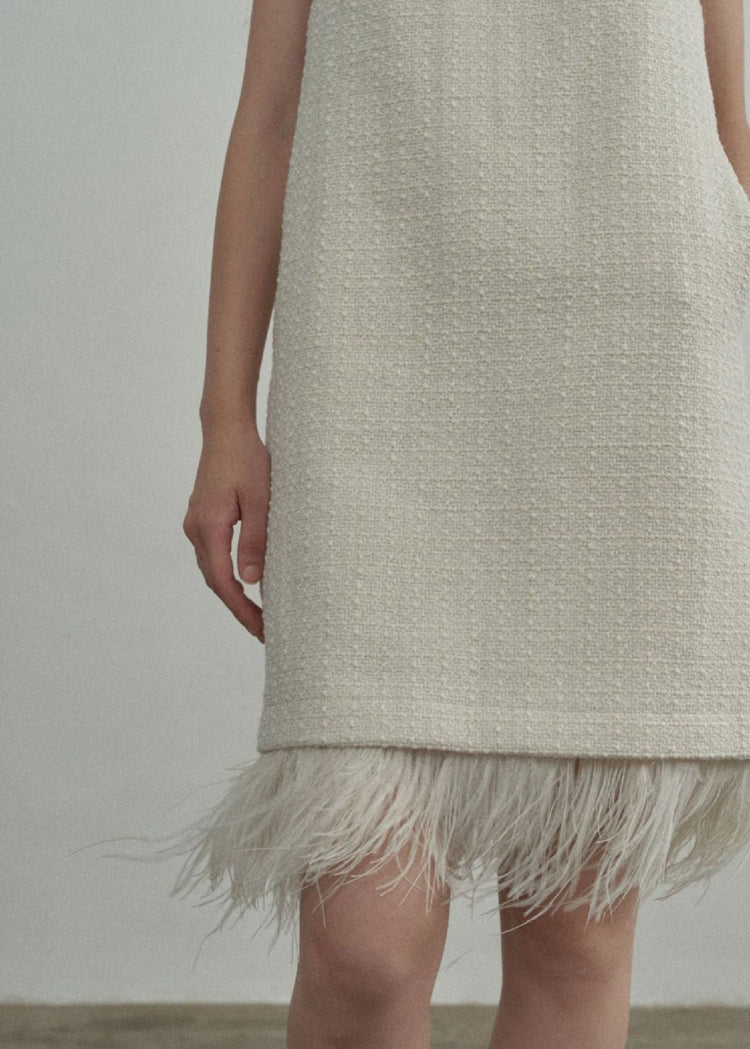 The Classic Tweed Dress with Fringe