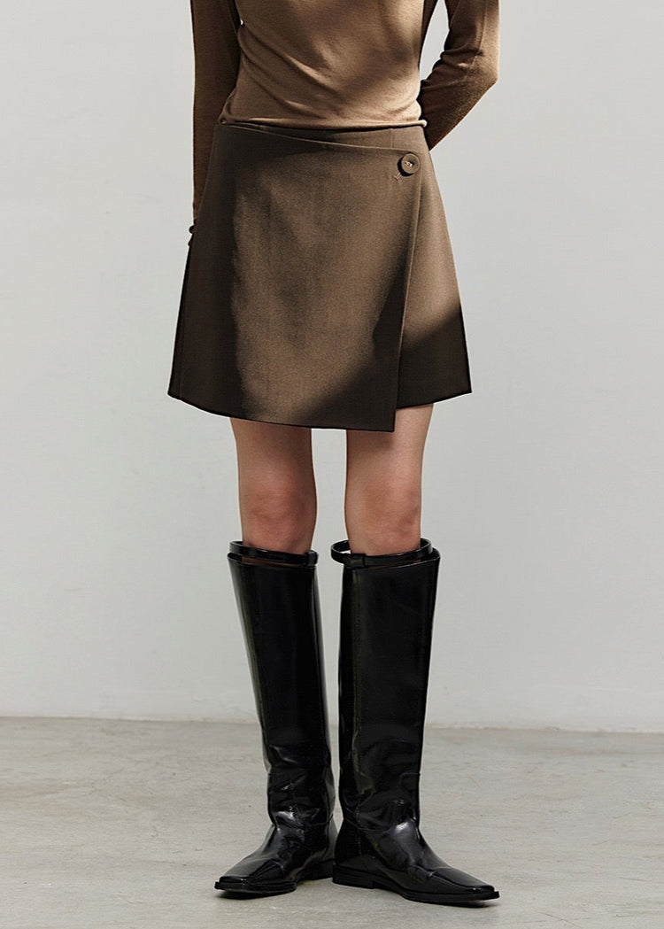 Asymmetrical Button Mini Skort