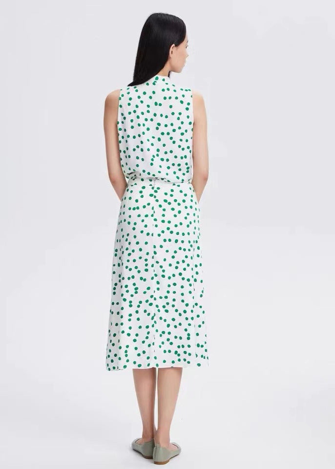 Polka Dot A-Line Midi Skirt