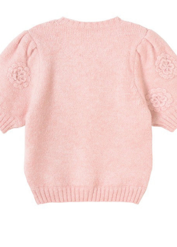 Mohair Wool Blend Short Sleeve Top