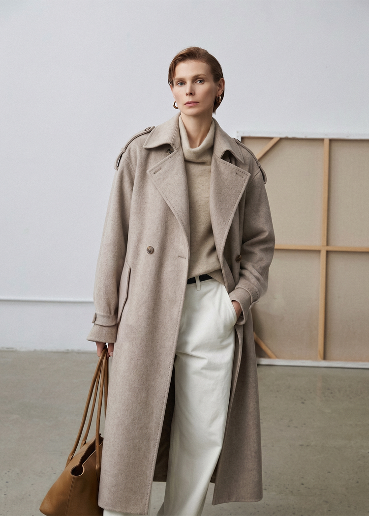 Wool Cashmere Oversized Trench Coat