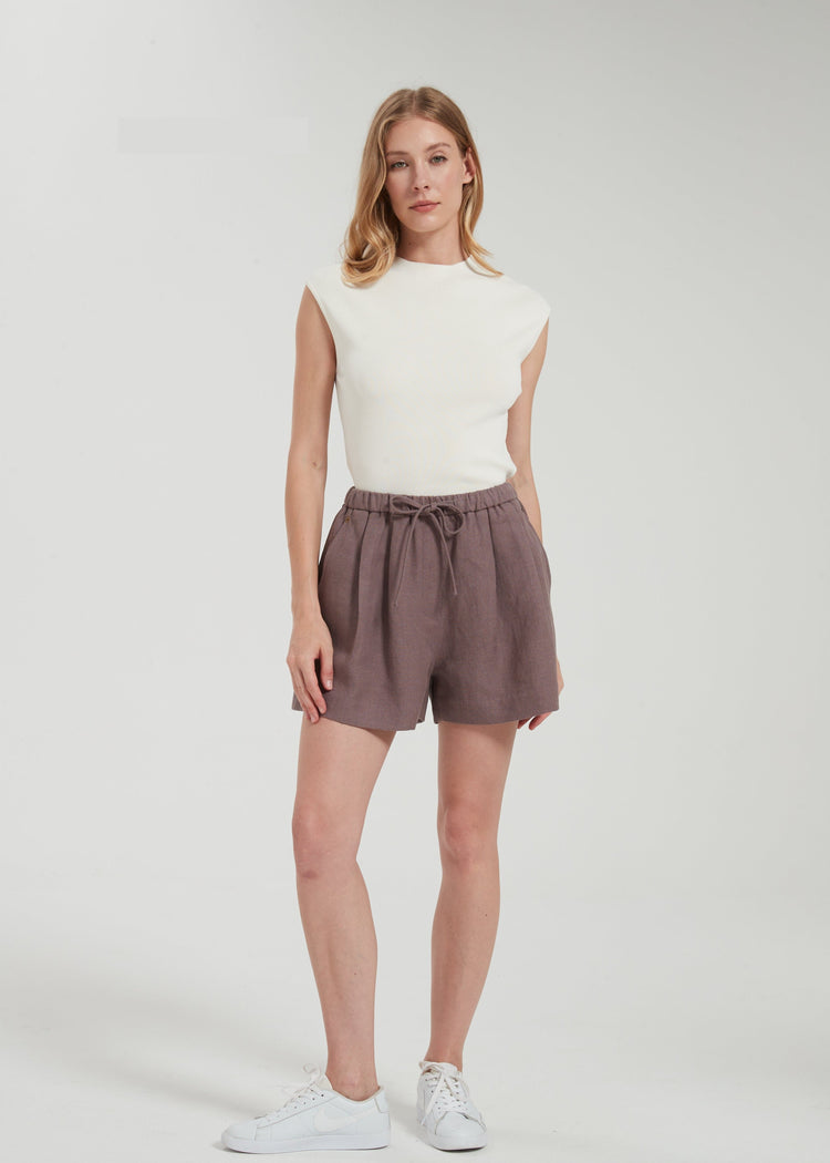 Handmade Hemp Shorts in Dusty Purple