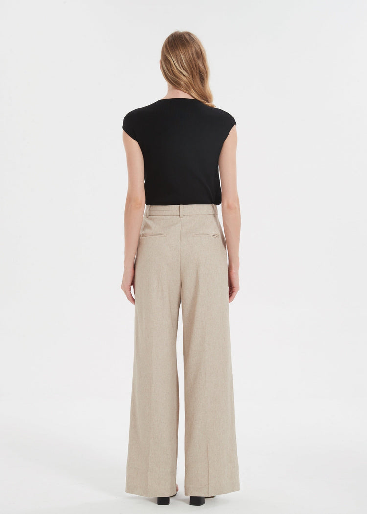 Knitted Cap Sleeve Top in Black