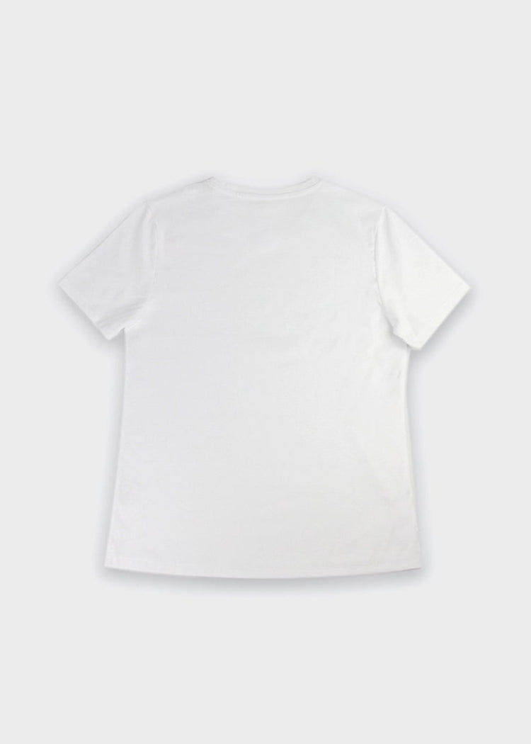 Cotton Silk Blend Tee - White