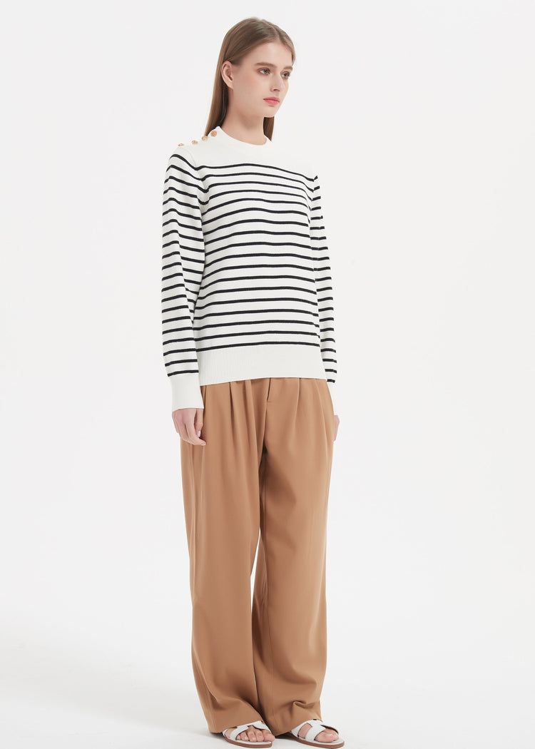 Merino Wool Blend Striped Jumper