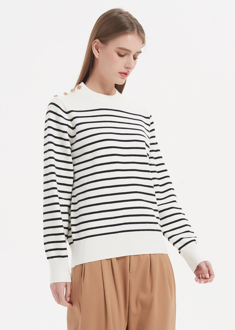 Merino Wool Blend Striped Jumper