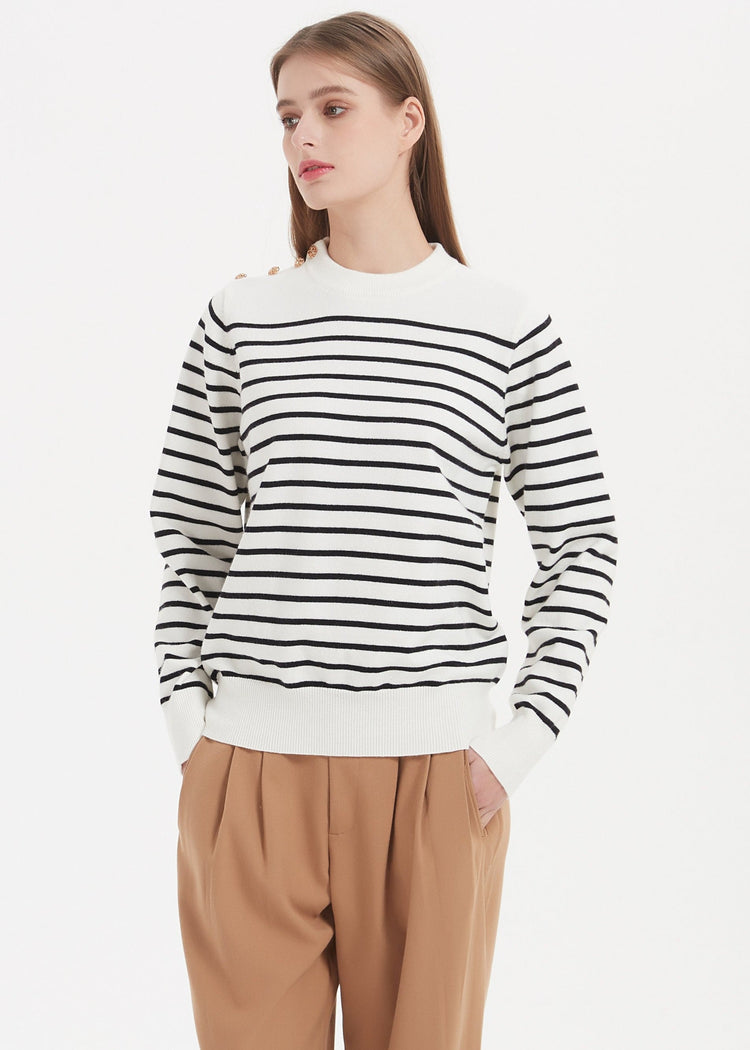 Merino Wool Blend Striped Jumper