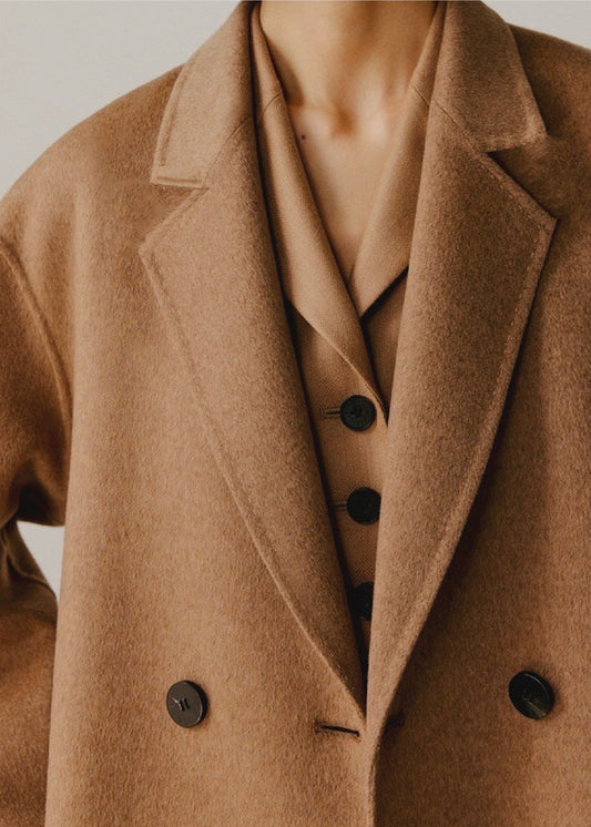 Classic Wool Coat with Notch Lapels
