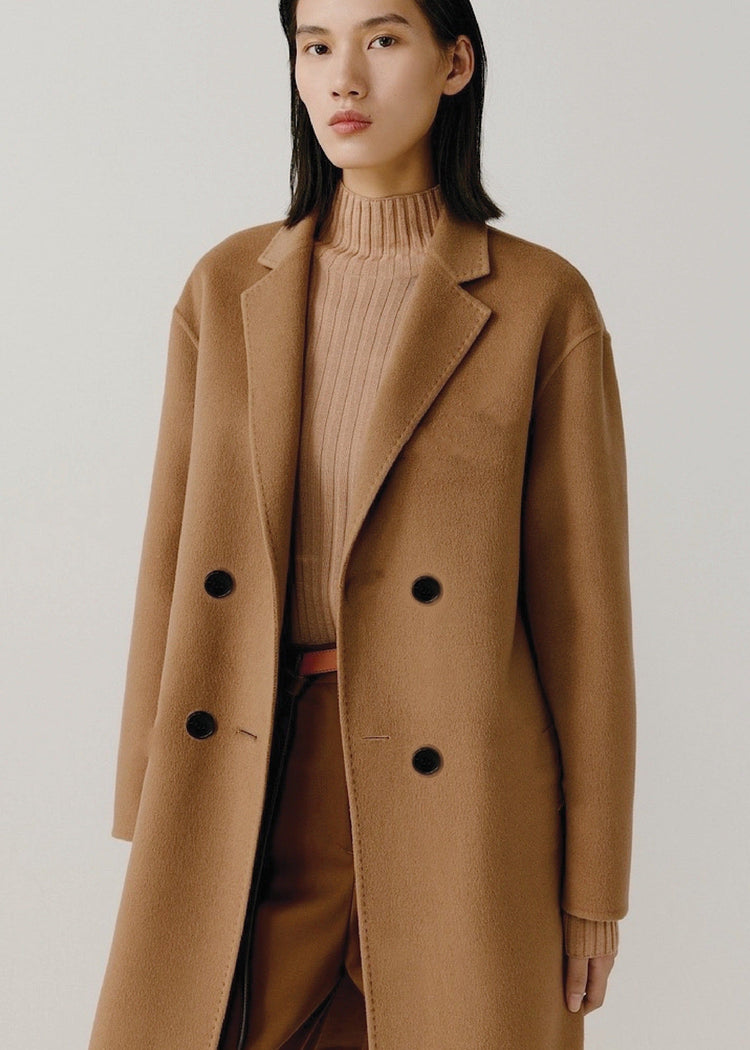 Classic Wool Coat with Notch Lapels