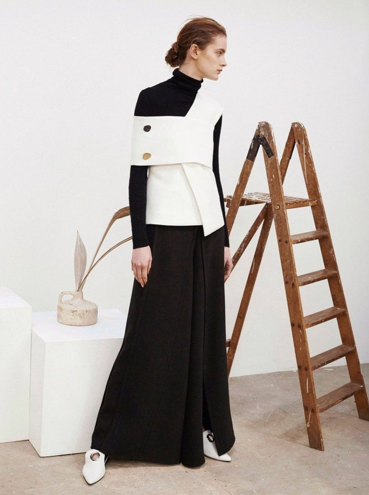 Asymmetric Button Top