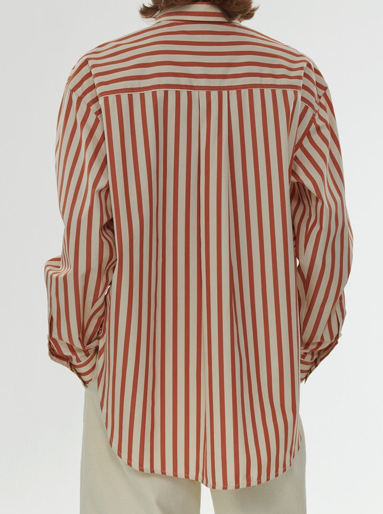 Orange Stripe Oversized Shirt